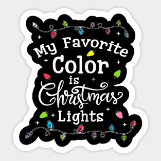 my favorite color is christmas lights Sticker